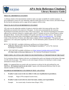 APA Style Reference Citations