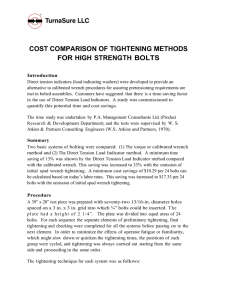 cost comparison of tightening methods for high strength