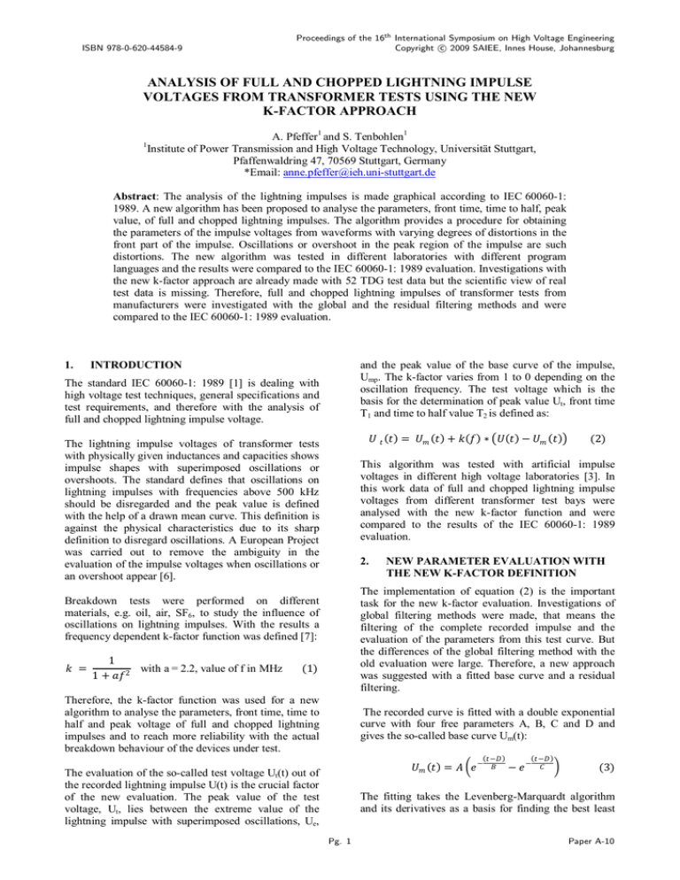 analysis of full and chopped lightning impulse voltages