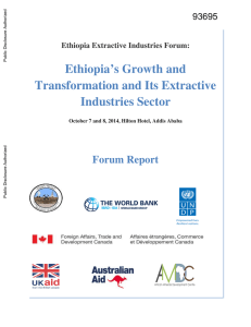 Ethiopia`s Growth and Transformation and Its Extractive Industries