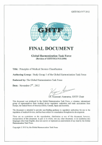GHTF SG1 Principles of Medical Devices Classification