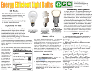 Light Bulb Quiz A Brief History of the Light Bulb Mercury in CFLs