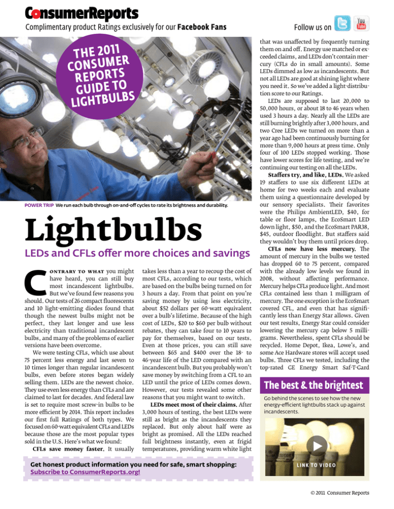 Lightbulbs - Consumer Reports