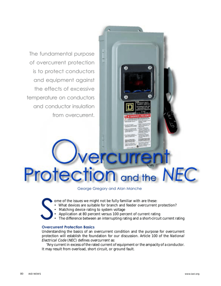 Overcurrent Protection And The NEC