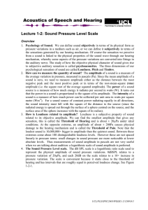 Lecture 1-2: Sound Pressure Level Scale