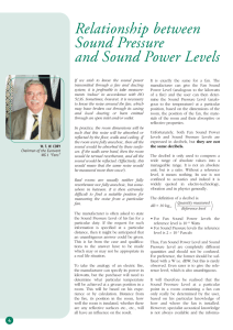 Relationship between Sound Pressure and Sound Power Levels