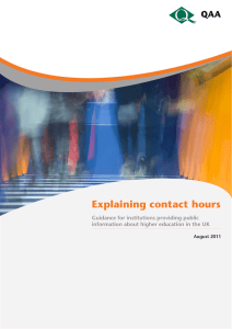Explaining contact hours - The Quality Assurance Agency for Higher