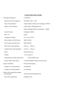 MANDATORY DISCLOSURE 1. Permanent Institute Id: : 1