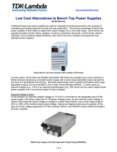 Low Cost Alternatives to Bench Top Power Supplies