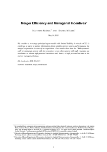 Merger Efficiency and Managerial Incentives