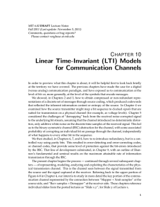 Linear Time-Invariant (LTI) Models for Communication Channels