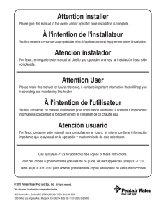 Attention Installer À l`intention de l`installateur Atención instalador