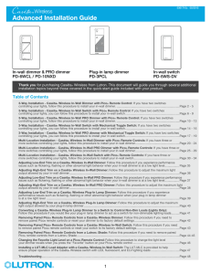 The Caseta Advanced Installation Guide