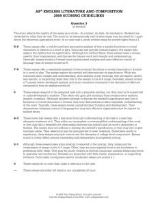 ap® english literature and composition 2009 scoring