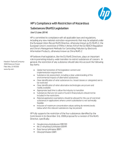 HP`s Compliance with Restriction of Hazardous Substances (RoHS