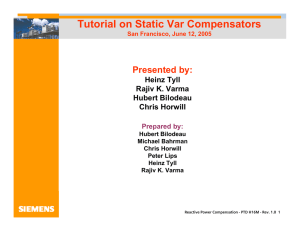 Tutorial On Static Var Compensators