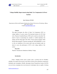 Voltage Stability Improvement using Static Var Compensator in