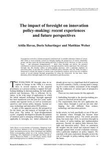 The impact of foresight on innovation policy