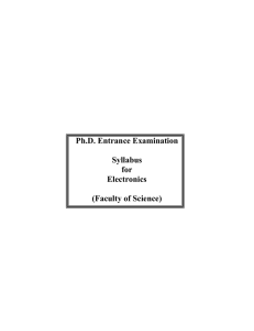 Ph.D. Entrance Examination Syllabus for Electronics