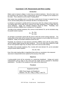 Experiment 7: DC Measurements and Meter Loading