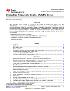 Sensorless Trapezoidal Control of BLDC Motors