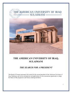 THE AMERICAN UNIVERSITY OF IRAQ, SULAIMANI!