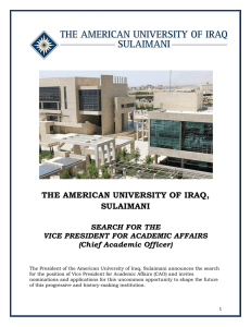 the american university of iraq, sulaimani