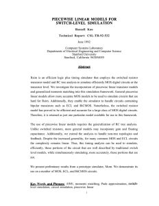 piecewise linear models for switch-level simulation