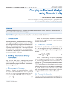 Charging an Electronic Gadget using Piezoelectricity