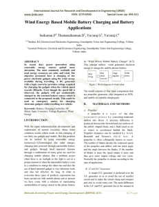 Wind Energy Based Mobile Battery Charging and Battery