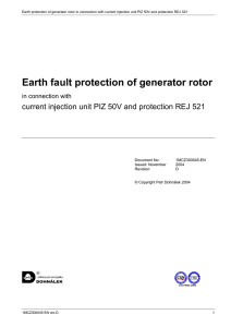 Earth fault protection of generator rotor