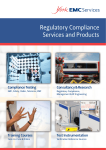 Regulatory Compliance Services and Products