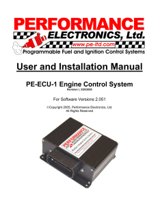 PE-ECU-1 Manual Rev-I - Performance Electronics, Ltd.