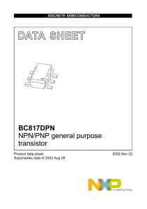 BC817DPN NPN/PNP general purpose transistor