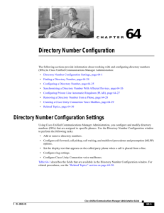 “Directory Number Configuration” section