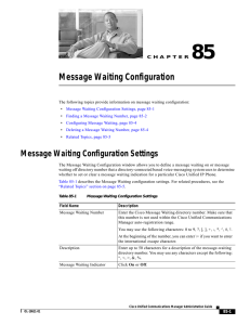 Message Waiting Configuration