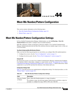 Meet-Me Number/Pattern Configuration