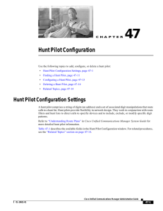 Hunt Pilot Configuration