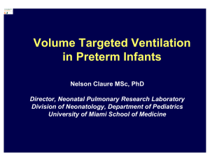 Volume Targeted Ventilation in Preterm Infants