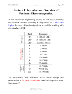 Lecture 1: Introduction. Overview of Pertinent Electromagnetics.