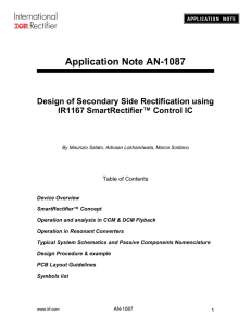 Design of Secondary Side Rectification using IR1167