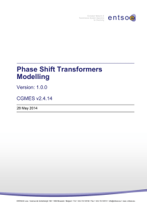 Phase Shift Transformers Modelling - entso-e