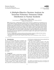 A Multiple-Objective Decision Analysis for