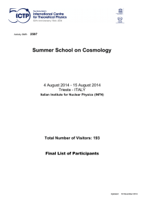 Summer School on Cosmology - Indico [Home]