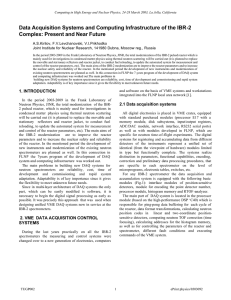 Data Acquisition Systems and Computing Infrastructure of the IBR