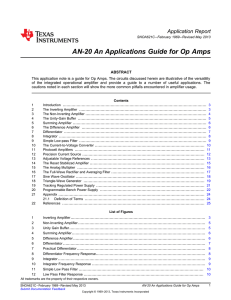 AN-20 An Applications Guide for Op Amps (Rev