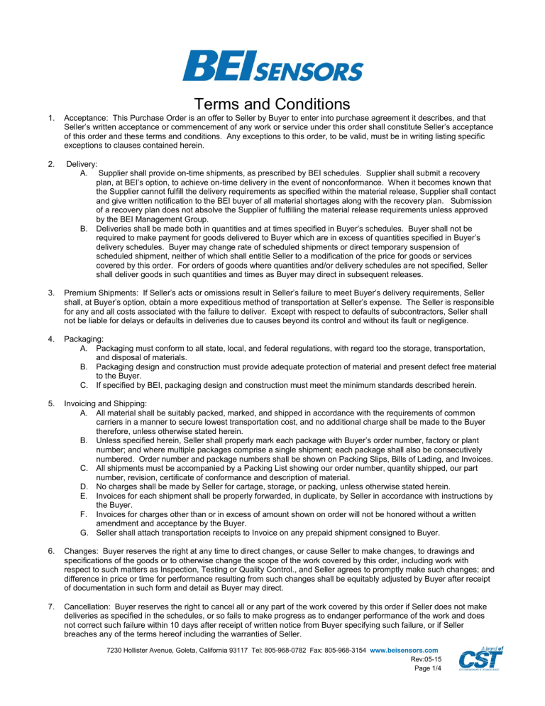 Vendor Terms and Conditions
