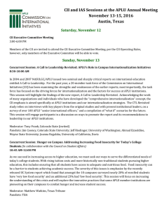 CII and IAS Sessions at the APLU Annual Meeting November 13