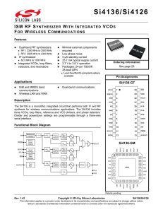 Si4136/Si4126 Data Sheet -- ISM RF Synthesizer with Integrated