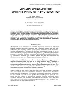 min-min approach for scheduling in grid environment